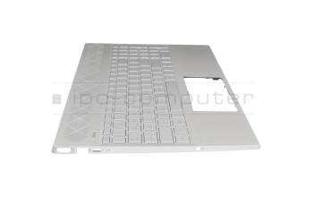 Keyboard incl. topcase DE (german) silver/silver with backlight (UMA graphic) original suitable for HP Pavilion 15-cs0000