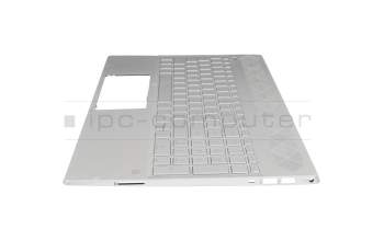 Keyboard incl. topcase DE (german) silver/silver with backlight (UMA graphic) original suitable for HP Pavilion 15-cs1400