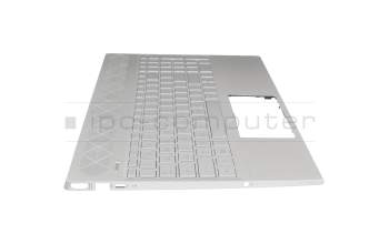 Keyboard incl. topcase DE (german) silver/silver with backlight (UMA graphics) original suitable for HP Pavilion 15-cs0600