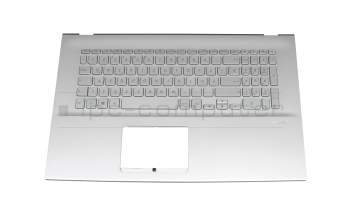 Keyboard incl. topcase DE (german) silver/silver with backlight original suitable for Asus Business P1701FB