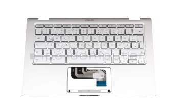 Keyboard incl. topcase DE (german) silver/silver with backlight original suitable for Asus Chromebook Flip C434TA
