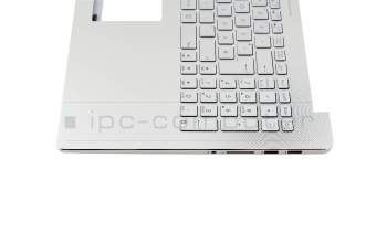 Keyboard incl. topcase DE (german) silver/silver with backlight original suitable for Asus ROG G501JW