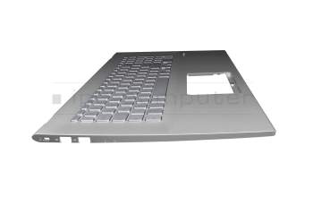 Keyboard incl. topcase DE (german) silver/silver with backlight original suitable for Asus S732DA