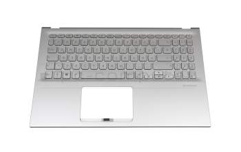 Keyboard incl. topcase DE (german) silver/silver with backlight original suitable for Asus VivoBook 15 X512JA