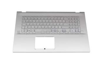 Keyboard incl. topcase DE (german) silver/silver with backlight original suitable for Asus VivoBook 17 F712EA