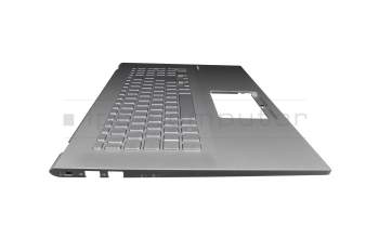 Keyboard incl. topcase DE (german) silver/silver with backlight original suitable for Asus VivoBook 17 S712EA