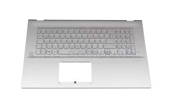 Keyboard incl. topcase DE (german) silver/silver with backlight original suitable for Asus VivoBook 17 X712EQ