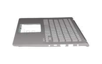 Keyboard incl. topcase DE (german) silver/silver with backlight original suitable for Asus X430FN