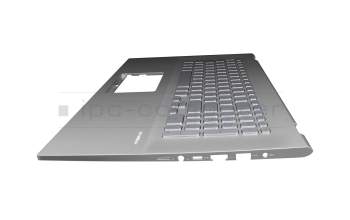 Keyboard incl. topcase DE (german) silver/silver with backlight original suitable for Asus X712FB