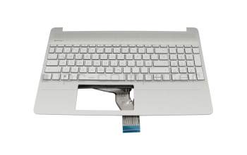 Keyboard incl. topcase DE (german) silver/silver with backlight original suitable for HP 15s-eq1000