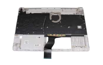 Keyboard incl. topcase DE (german) silver/silver with backlight original suitable for HP 15s-fq2000