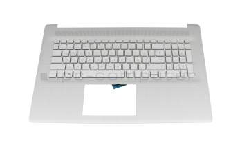 Keyboard incl. topcase DE (german) silver/silver with backlight original suitable for HP 17-cn2000