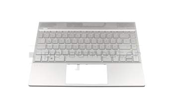 Keyboard incl. topcase DE (german) silver/silver with backlight original suitable for HP Envy 13-ah0600