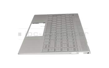 Keyboard incl. topcase DE (german) silver/silver with backlight original suitable for HP Envy 13-ah0700