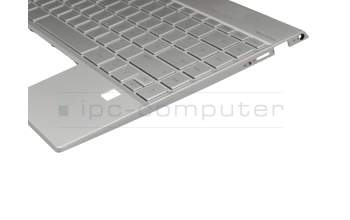 Keyboard incl. topcase DE (german) silver/silver with backlight original suitable for HP Envy 13-aq0100
