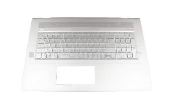 Keyboard incl. topcase DE (german) silver/silver with backlight original suitable for HP Envy 17-ae000