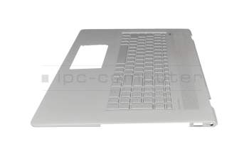 Keyboard incl. topcase DE (german) silver/silver with backlight original suitable for HP Envy 17-ae000