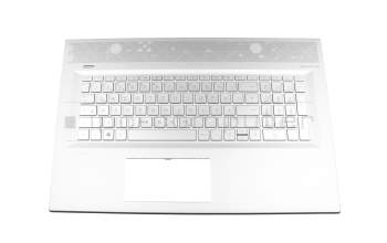 Keyboard incl. topcase DE (german) silver/silver with backlight original suitable for HP Envy 17-bw0100