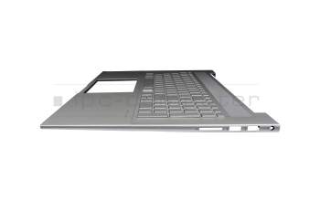 Keyboard incl. topcase DE (german) silver/silver with backlight original suitable for HP Envy 17-ch1000