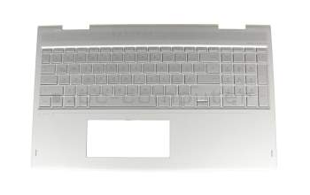 Keyboard incl. topcase DE (german) silver/silver with backlight original suitable for HP Envy x360 15-bp000