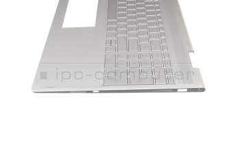 Keyboard incl. topcase DE (german) silver/silver with backlight original suitable for HP Envy x360 15-bp000