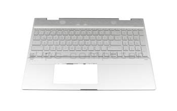 Keyboard incl. topcase DE (german) silver/silver with backlight original suitable for HP Envy x360 15-cn0200