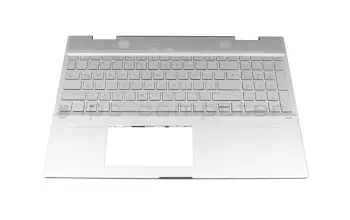 Keyboard incl. topcase DE (german) silver/silver with backlight original suitable for HP Envy x360 15-cn0400