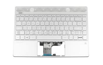 Keyboard incl. topcase DE (german) silver/silver with backlight original suitable for HP Pavilion 13-an0000