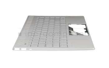 Keyboard incl. topcase DE (german) silver/silver with backlight original suitable for HP Pavilion 13-an0200