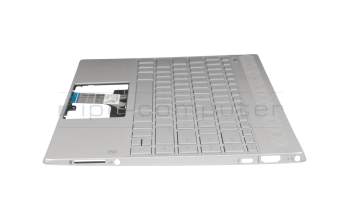 Keyboard incl. topcase DE (german) silver/silver with backlight original suitable for HP Pavilion 13-an1600