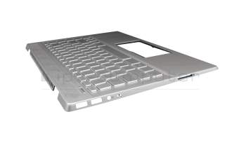 Keyboard incl. topcase DE (german) silver/silver with backlight original suitable for HP Pavilion 14-ce0400