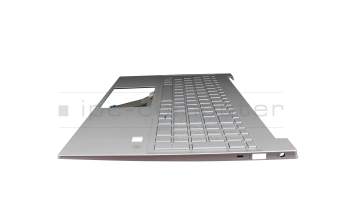 Keyboard incl. topcase DE (german) silver/silver with backlight original suitable for HP Pavilion 15-eg3000