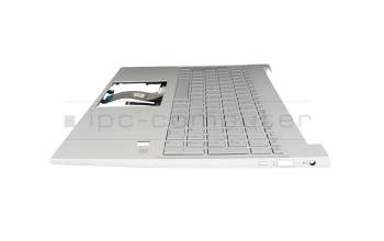 Keyboard incl. topcase DE (german) silver/silver with backlight original suitable for HP Pavilion 15-eg3000