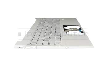 Keyboard incl. topcase DE (german) silver/silver with backlight original suitable for HP Pavilion 15-eg3000