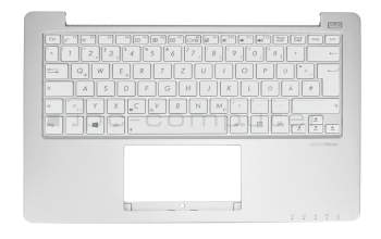 Keyboard incl. topcase DE (german) white/silver original suitable for Asus X201E