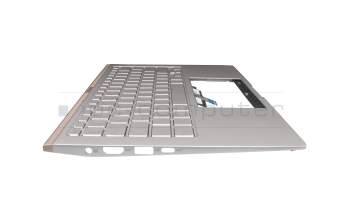 Keyboard incl. topcase DE (german) white/silver with backlight original suitable for Asus ZenBook 14 UM433DA