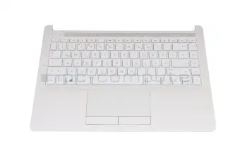 Keyboard incl. topcase DE (german) white/white original suitable for HP 14-ma0000