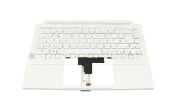 Keyboard incl. topcase DE (german) white/white with backlight (with pen compartment) original suitable for Acer ConceptD 3 Ezel (CC314-73G)