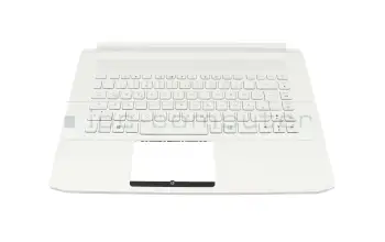 Keyboard incl. topcase DE (german) white/white with backlight original suitable for Acer ConceptD 7 Pro (CN715-72P)
