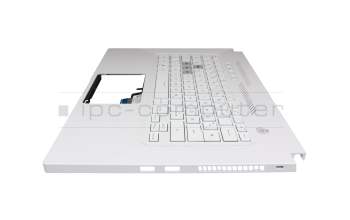 Keyboard incl. topcase DE (german) white/white with backlight original suitable for Asus TUF Dash F15 FX516PM