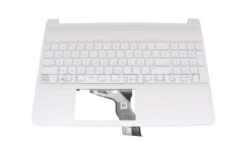 Keyboard incl. topcase DE (german) white/white with backlight original suitable for HP 15s-fq1000