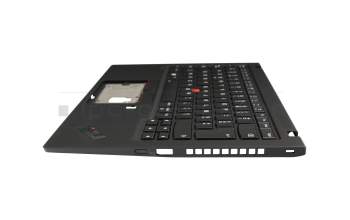 Keyboard incl. topcase FR (french) black/black with backlight and mouse-stick original suitable for Lenovo ThinkPad X1 Carbon 8th Gen (20UA/20U9)