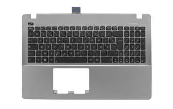 Keyboard incl. topcase FR (french) black/grey original suitable for Asus F552EA
