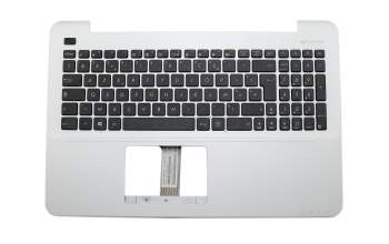 Keyboard incl. topcase FR (french) black/silver original suitable for Asus R556LA