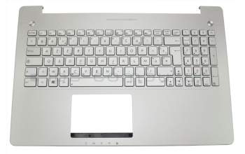 Keyboard incl. topcase FR (french) silver/silver with backlight original suitable for Asus N550JV
