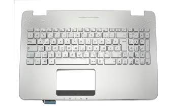 Keyboard incl. topcase FR (french) silver/silver with backlight original suitable for Asus N551JK