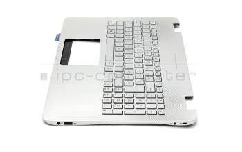 Keyboard incl. topcase FR (french) silver/silver with backlight original suitable for Asus N551JM