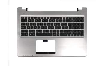 Keyboard incl. topcase GR (greek) black/silver original suitable for Asus K56CB