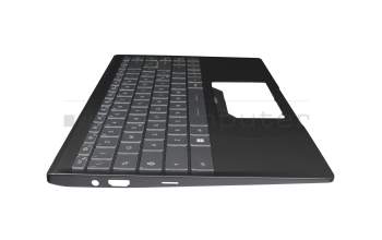 Keyboard incl. topcase IT (italian) grey/black with backlight original suitable for MSI Modern 14 B11MO/B11MOL (MS-14D3)