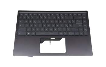 Keyboard incl. topcase IT (italian) grey/black with backlight original suitable for MSI Modern 14 B11RBSW (MS-14D2)